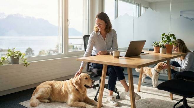 Animaux au bureau en Suisse : Avantages, défis et comment instaurer une politique « pet-friendly »